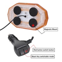 Barra de luz estroboscópica DE SEGURIDAD LED R65 de 12V y 24V con imán, mini Barra de emergencia para ambulancia, luz estroboscópica para motocicleta