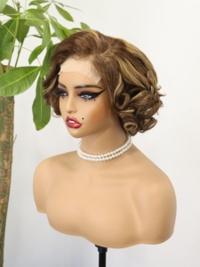 Peluca Bob sin pegamento con ondas corporales, lista para usar, para mujer, de cabello humano, con cierre frontal de encaje 4x4 - Product Image 6