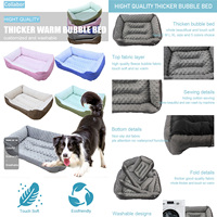 COLLABOR 5 couleurs Lit pour chien en polaire imprimé à bulles anti-anxiété, lit plateforme pour chien en polaire personnalisable, lit pour chien confortable 3D, logo personnalisé