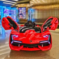 Voiture électrique pour enfants à quatre roues, poussette pour enfants de 1 à 3 ans avec double transmission, télécommande et fonction de charge