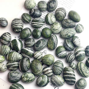 Fournitures de sorcellerie en gros : Pierre roulée de jaspe zèbre vert pour la décoration intérieure ou comme souvenir - Product Image 4