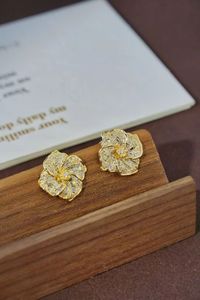 Pendientes de Flor Galsang con Diamantes Naturales de 1.2ct, Oro 18K, Moda Xinfly, Oro Real AU750, Joyería Personalizada para Mujer - Product Image 2