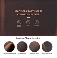 Housse pour ordinateur portable en cuir véritable Crazy Horse rétro minimaliste 14,2 pouces pour hommes, pour les voyages, la maison, le bureau, avec sangle de poignet détachable
