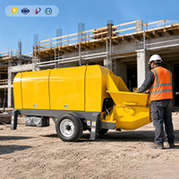 Pompe à béton hydraulique robuste sur remorque, portable, avec moteur diesel, pour la construction de fondations