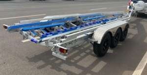 <span class=keywords><strong>Remorque</strong></span> pour <span class=keywords><strong>bateau</strong></span> en aluminium argenté HOIRO sur mesure de 30 à 33 pieds avec couchettes en poly, trois essieux, VIN CE DOT 5 tonnes, déplacement de <span class=keywords><strong>bateau</strong></span> - Product Image 2