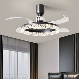 Ventilador de techo con lámpara para dormitorio, de lujo ligero y alta gama, modelo 2026 nuevo, estilo minimalista italiano, ventilador de techo con luz, ventilador de techo invisible. - Product Image 5
