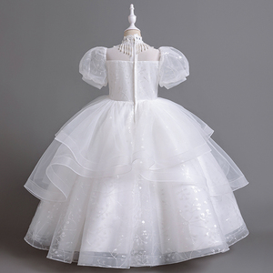 Abito da Cerimonia <span class=keywords><strong>per</strong></span> Bambina con Stampa all'Uncinetto, Vestito da Principessa <span class=keywords><strong>per</strong></span> Damigella, Abito <span class=keywords><strong>per</strong></span> Neonata di Un Anno - Product Image 5