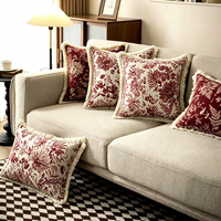 Housse de coussin carrée de luxe en tissu jacquard, couleur et motif personnalisés, nouveau design, taies d'oreiller décoratives pour la maison