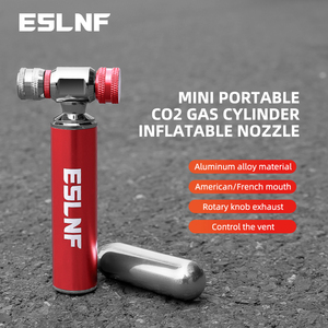 Pompe à CO2 ESLNF pour vélo, adaptateur Schrader Presta, gonfleur de pneus en aluminium, mini pompe pour VTT - Product Image 2