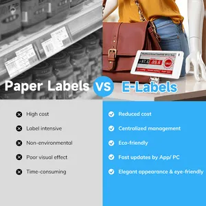 Minetag epaper 3-MÀU E-ink Màn hình NFC kết nối không dây ESL điện tử Kệ nhãn E Ink kỹ thuật số giá tag hiển thị