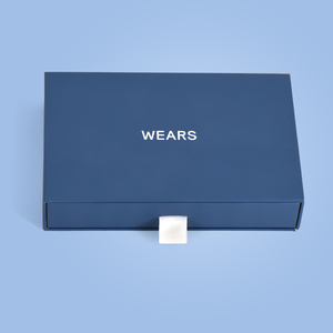 Wholesale Luxury Folding Magnetic Cardboard <b>Gift</b> <b>Box</b> <b>Black</b> Ribbon Handle Embossed Printing Hard Rigid Packaging for Clothing - Product Image 5
