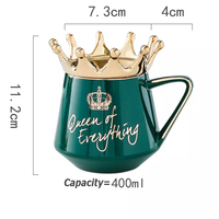 Tasse à café nordique en céramique peinte à l'or, tasse à café en céramique avec couvercle