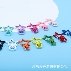 Heart Shaped Metal Clasps Hooks Jewelry Findings <b>Baking</b> Painted Colorful Keychain Buckle For DIY <b>Accessories</b> - Product Image 4