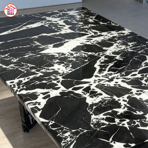 Tavolo da Pranzo in Marmo Personalizzato all'Ingrosso, con Venature Nere e Bianche Intense, Piano in Pietra Naturale con Motivo Unico per Progetti Commerciali - Product Image 4
