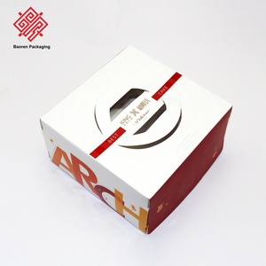 Boîte à gâteau en papier personnalisée avec fenêtre et poignée, boîte pliable en carton alimentaire pour l'emballage de gâteaux d'anniversaire et de pâtisseries - Product Image 3