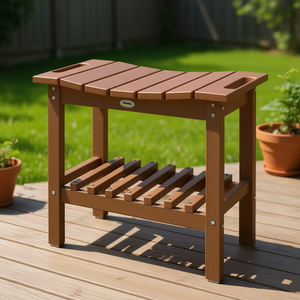 Banc de douche, banc de patio, mobilier d'extérieur en bois, durable, moderne, contemporain, 2 places - Product Image 2