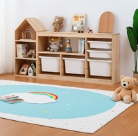 Étagère à livres d'images en bois massif 2-en-1 Étagère de rangement pour jouets de style tiroir