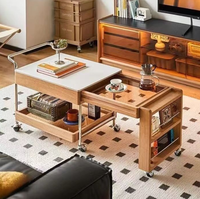 Table basse moderne multifonctionnelle avec plateau relevable et bois massif pour salon, vente en gros d'usine, grande capacité de rangement