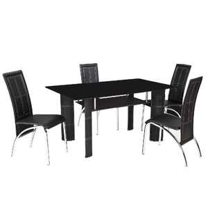 <span class=keywords><strong>Table</strong></span> à <span class=keywords><strong>manger</strong></span> moderne en <span class=keywords><strong>plexiglas</strong></span> double avec plateau en verre carré noir pour la maison, l'appartement, l'hôtel ou l'hôpital - Product Image 5