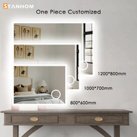 Miroir de salle de bain intelligent LED lumineux de luxe STANHOM CE RoHS UKCA avec variateur d'intensité