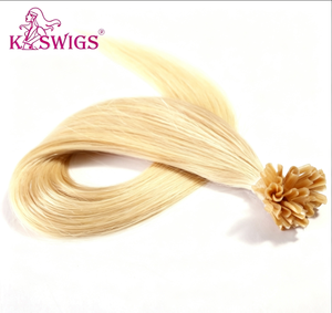 ผมต่อแบบ U Tip ยี่ห้อ KSWIGS ผมแท้ Remy Virgin Cuticle  แบบเคราติน  ผมตรง  ขนาด 12 ถึง 40 นิ้ว หลายสี สำหรับร้านเสริมสวย - Product Image 1