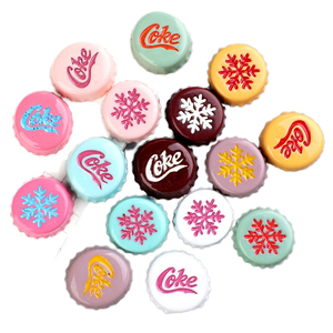 Tappi di bottiglia di Soda con fiocco di neve accessori in resina per ornamenti fai da te per capelli <span class=keywords><strong>e</strong></span> decorazioni con colla color crema - Product Image 1