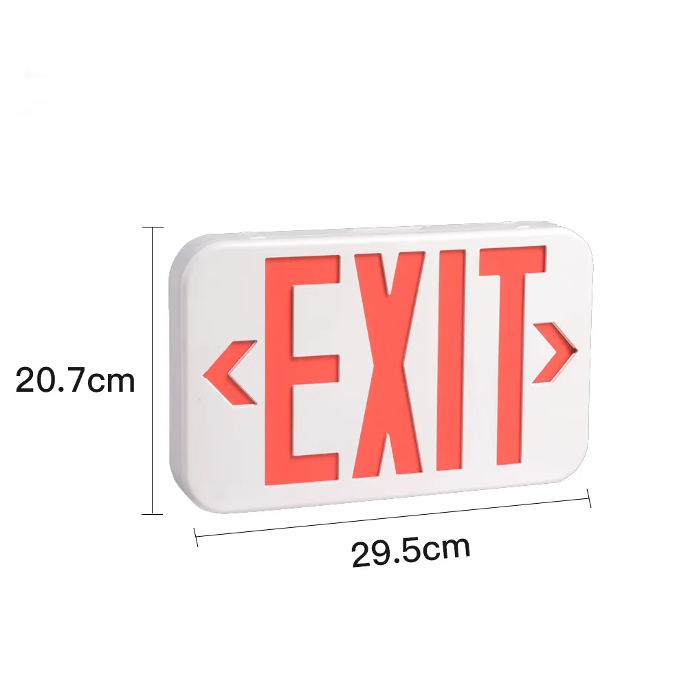 Super Bright Led Exit Emergency Light With Backup Battery White/Black Body Red Green Double Sided Exit Sign For Hospital Hotel