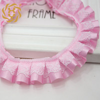 Bordure en dentelle plissée en satin de polyester de 1 pouce (2,5 cm) pour la couture de vêtements de poupées Blythe, artisanat DIY, décoration