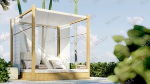Cabane à baldaquin en <span class=keywords><strong>bois</strong></span> moderne pour hôtel resort plage villa <span class=keywords><strong>jardin</strong></span> maison ou parc-meubles d'extérieur au détail d'usine - Product Image 3