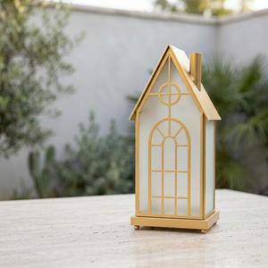 Latest Trending Style <b>Gold</b> Metal House Shape Candle Holder <b>Lantern</b> for Christmas Home Decorations - Product Image 4