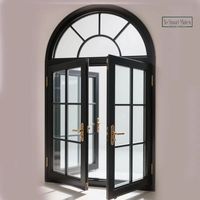 Ventana Doble Arqueada Blanca para Hogar, Dormitorio, Sala de Estar, Ventana Transparente con Iluminación, Admite Personalización