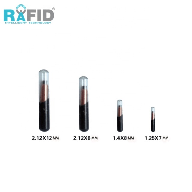 RAFID Animal Tracking Bioglass 2.12*12MM EM4305 ID RFID NFC Capsule Microchip Tag