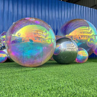Grande boule disco gonflable miroir, boule disco arc-en-ciel, ensemble de boules miroir pour fête, boîte de nuit, événement de danse, décoration de scène, éclairage