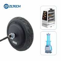 Qzltech — servomoteur électrique 6.5 pouces, 24V, 150W, 120kg, arbre à axe unique, double sans balais, encodeur AGV, roue DC, moteur pour la livraison de robot