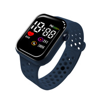 Nouvelle montre numérique sportive en gros, design unique, bracelet LED, bouton carré en forme de cœur, unisexe pour étudiants