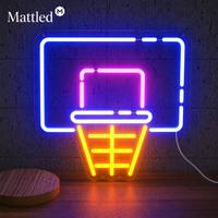 Letrero Luminoso LED de Neón con Diseño de Baloncesto |   Lámpara de Neón para Cuarto de Juegos de Niños, Gimnasio, Decoración de Pared para Cuarto de Hombre |   Regalos Personalizados al por Mayor con Dropshipping