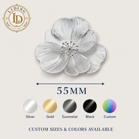 Clip de chaussure en forme de fleur 55 mm, breloque en cuivre estampé pour lacets, attache métallique, tailles personnalisées, OEM ODM, recyclé GRS