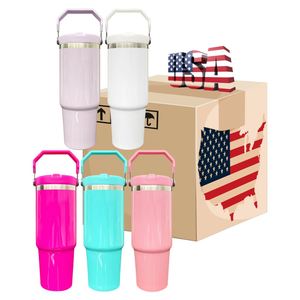 Macaron Blank Sublimation Outdoor 30Oz Glossy Colored Flip Water <b>Bottle</b> for Heat Press Printing - Product Image 1