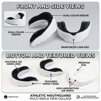 Protège-dents sportif bicolore personnalisé avec logo, en EVA, thermoformable et ajustable, pour boxe, rugby, basketball, vente en gros