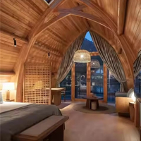Bateau en forme d'arche pour le camping/petite maison/cabine en bois pour les vacances et la randonnée