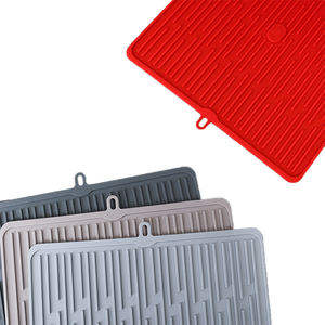 Custom Square 40*40cm Anti-Rutsch-Küchen wäsche Abtropffläche Dry Rack Pad Waschbecken Protector Zusammen klappbare Silikon-Geschirr trocknungs matten - Product Image 4