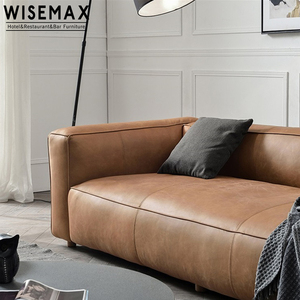 WISEMAX mobili nordeuropea di bolina in pelle stile industriale stile retrò americano soggiorno color cammello divano in pelle art - Product Image 3