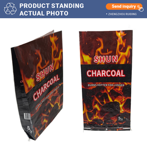 Sacs d'emballage en PP tissé laminé BOPP personnalisés avec poignée, réutilisables, pour charbon de barbecue, 2 kg, 5 kg, 10 kg - Product Image 3