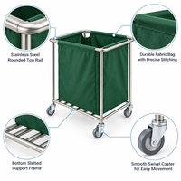 Chariot de service clinique pour articles usagés avec roulettes mobiles pour le stockage du linge usagé et le transport hospitalier