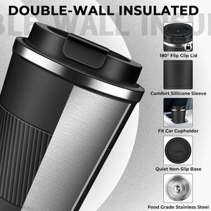 12oz Travel Mug, Insulated Coffee Cup with Leak proof Lid, Vacuum Stainless Steel Double Walled Reusable Tumbler for <b>Hot</b>&Cold - Product Image 5