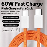Pengisi Daya Cepat 60W Tipe C ke Tipe C Kabel 1M 2M 3M Kabel Data Pengisian Cepat PD untuk iphone 15 16 17 Pro Max xiaomi Samsung Huawei