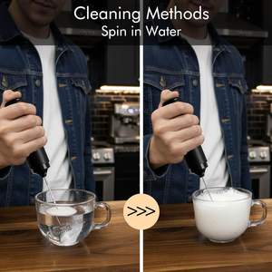 <span class=keywords><strong>Mousseur</strong></span> à lait rechargeable en acier inoxydable 2-en-1 avec fouet à double ressort pour Cappuccino, Latte, Macchiato, Matcha, Chocolat Chaud - Product Image 5