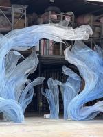 Ruban géant en organza artificiel pour la décoration de fond de mariage et les décorations d'Halloween, design floral haut de gamme