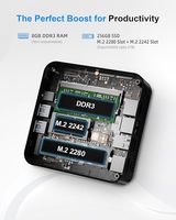 Mini PC, processeur Intel N3150 performant : Alimenté par le processeur Intel Celeron N3150 (4 cœurs/4 threads, jusqu'à 2,08 GHz).