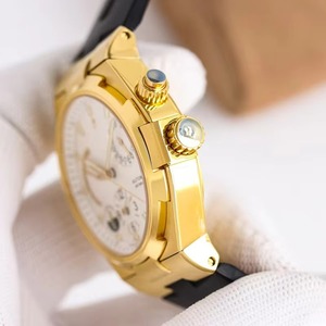 Nuevo Reloj de Moda 2026, Resistente al Agua 50M, Caja Dorada, Esfera Blanca, Correa de Goma Negra, Automático, Doble Hora, Indicador de Día y Noche - Product Image 3